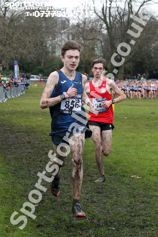 Mens under-20s, 2019 European Cross Country Trials and British Cross Challenge, Sefton Park, Liverpool.  Photo: David T. Hewitson/Sports for All Pics